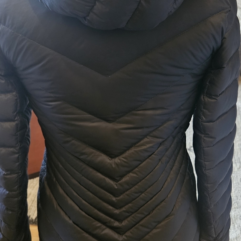 Abercrombie & Fitch Down Puffer Coat Jacket Parka Women’s XS Fur Trimmed Hood - Picture 8 of 9